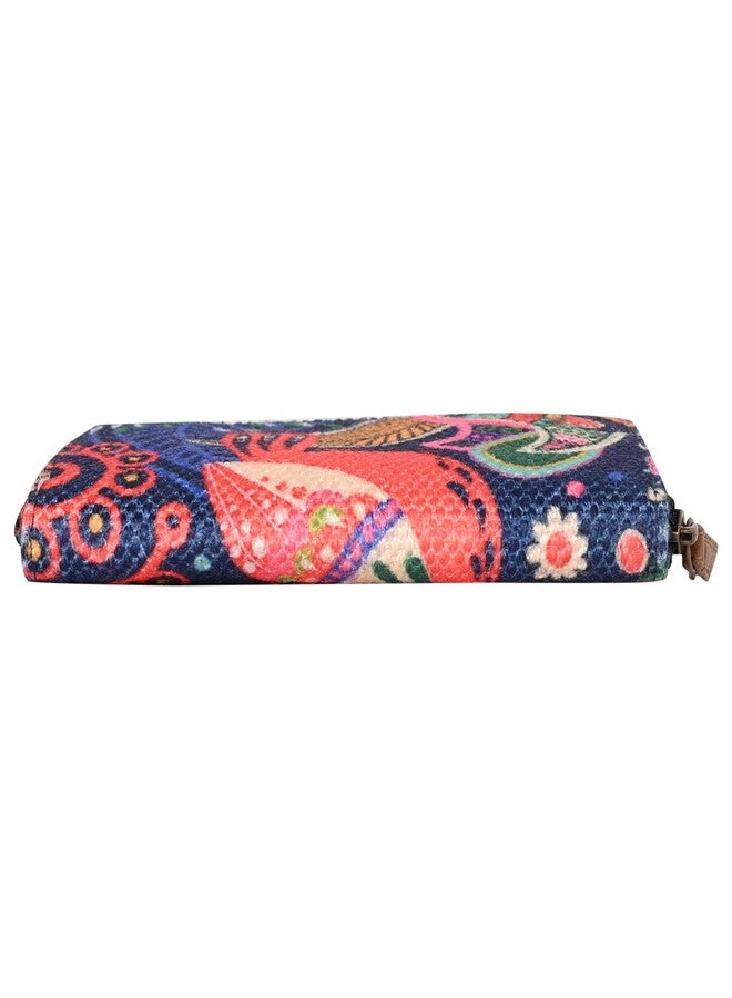 Mona B Zipper Women Wristlet Clutch Ladies Purse Wallet Multi Slot Card Holder Multipurpose Travel Hand Purse (Navy) - Image 5